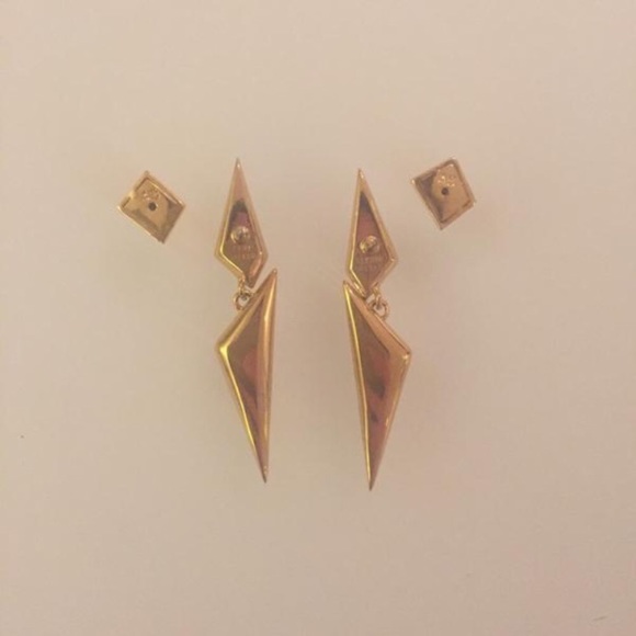 SOLD NWOT Alexis Bittar Crystal Origami Earrings - Picture 4 of 4